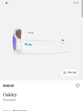 Oakley Clear Frame Sunglasses with Blue Mirror Lenses